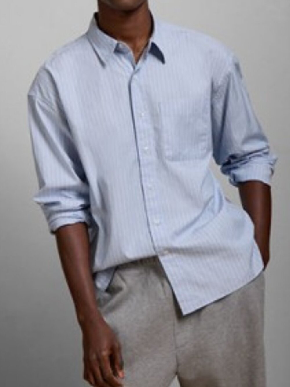 American Eagle Outfitters stripes classic fit button-down shirt men's size L